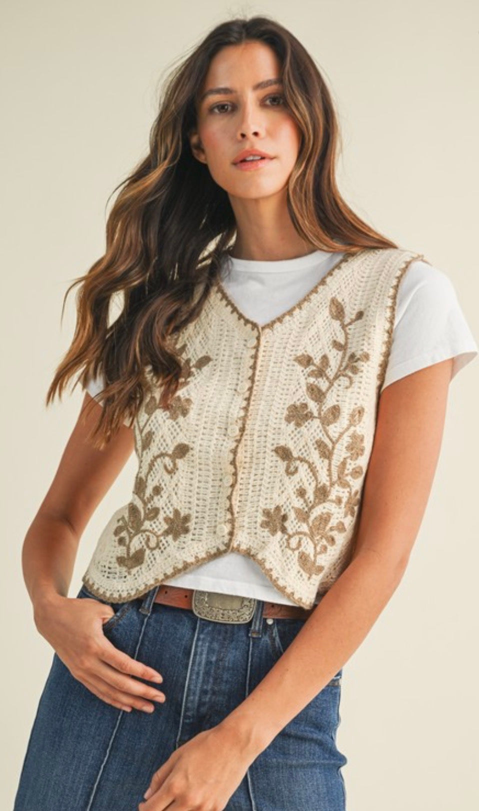 Floral Crochet Vest