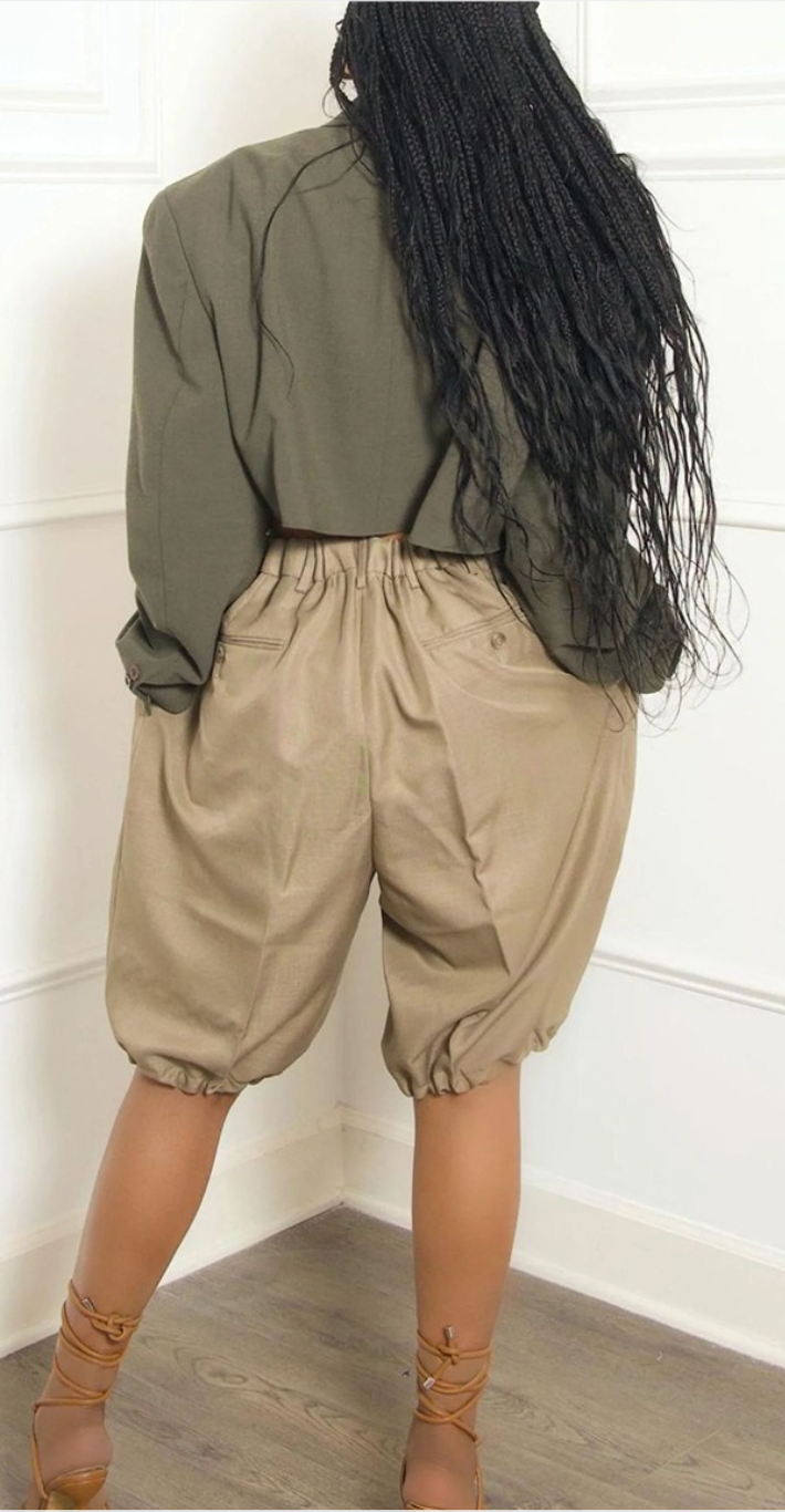 High-waist Balloon Casual Shorts
