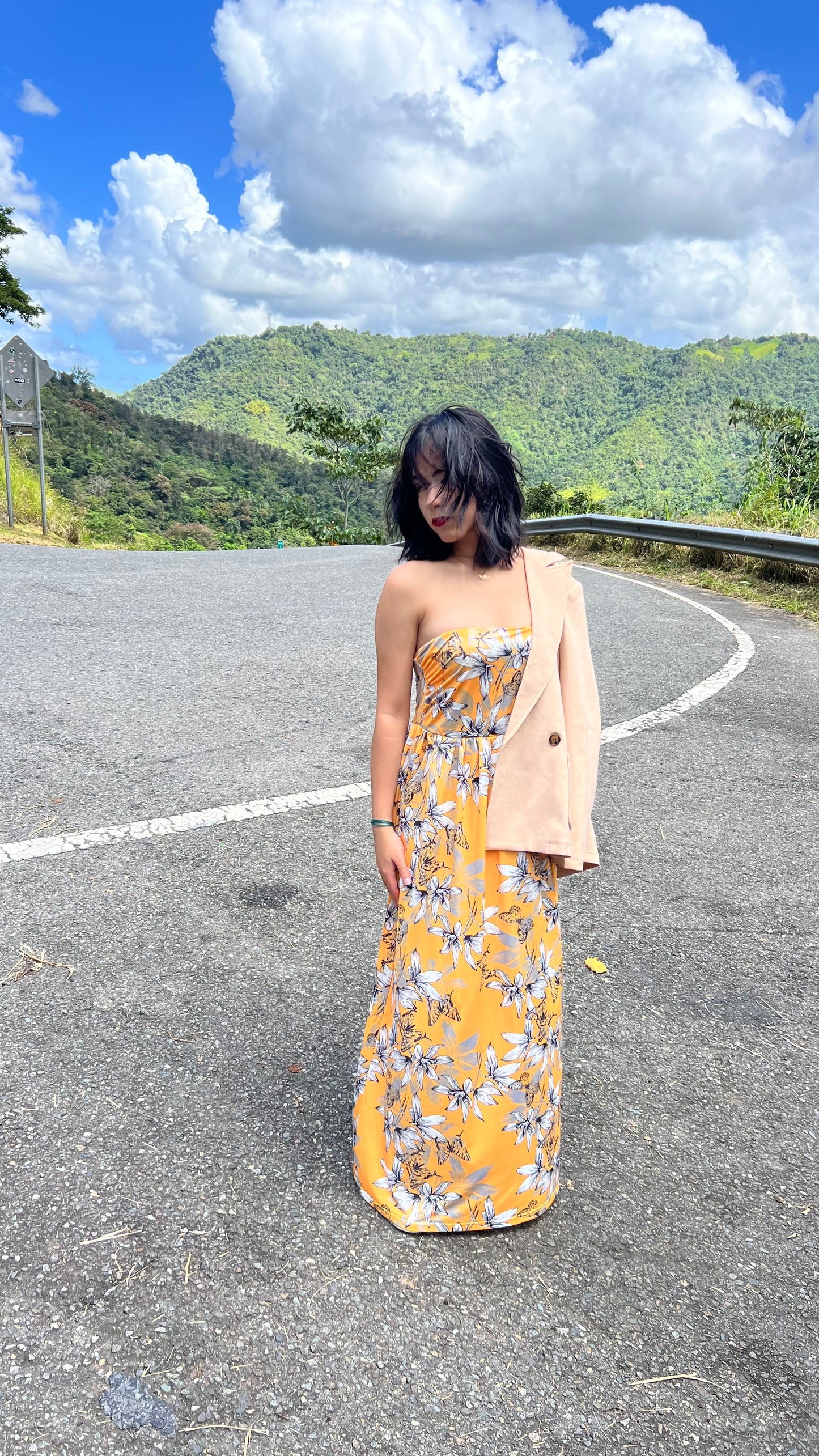Yellow Summer Off Shoulder Maxi Dress