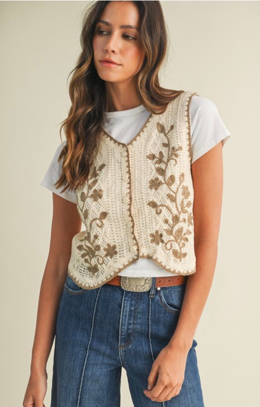 Floral Crochet Vest