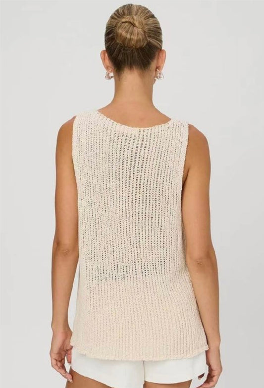 CREAM KNITTED VEST