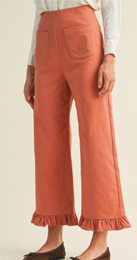 Pocket Ruffle Pants