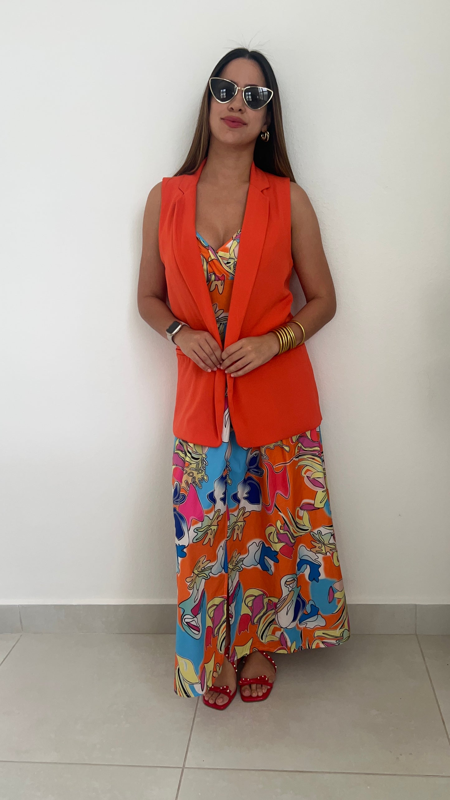 Tropical Orange Maxi Dress
