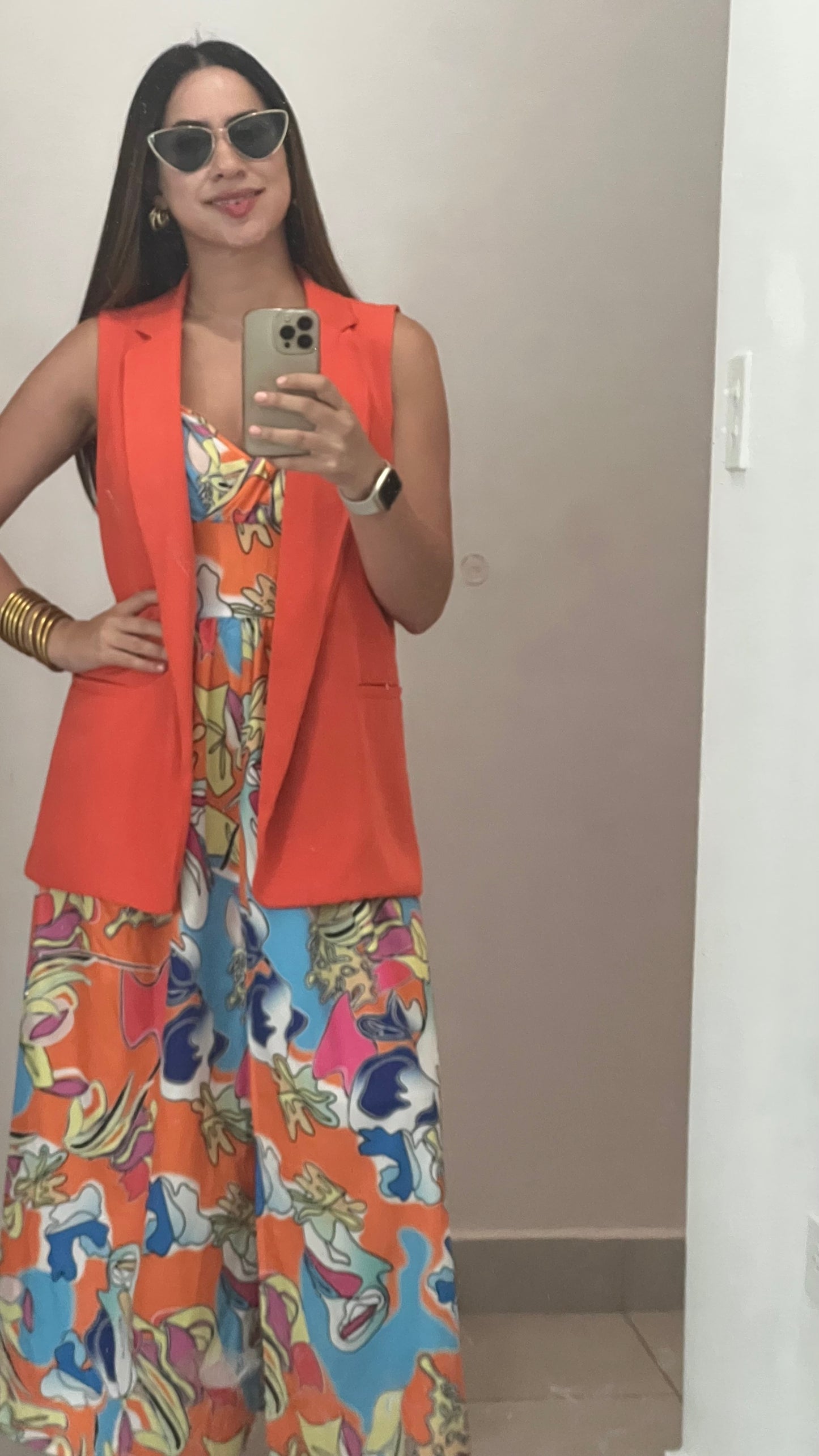 Tropical Orange Maxi Dress