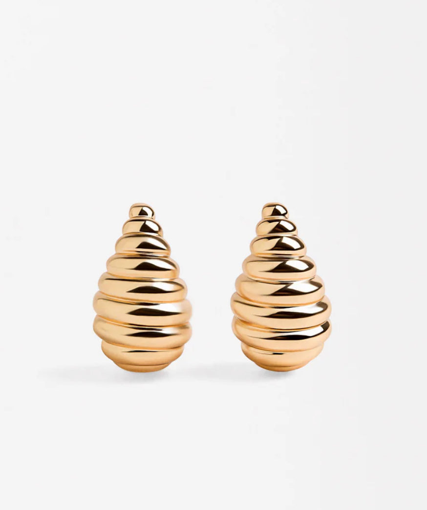 RIBBED DROP EARRINGS