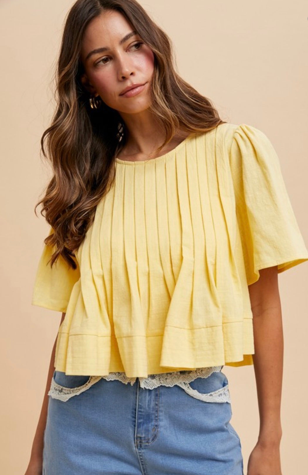 Flutter Sleeve Butter Blouse