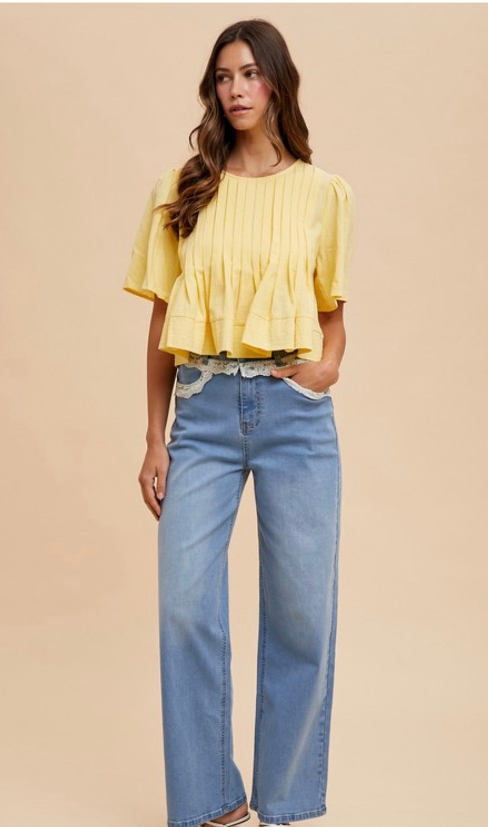 Flutter Sleeve Butter Blouse