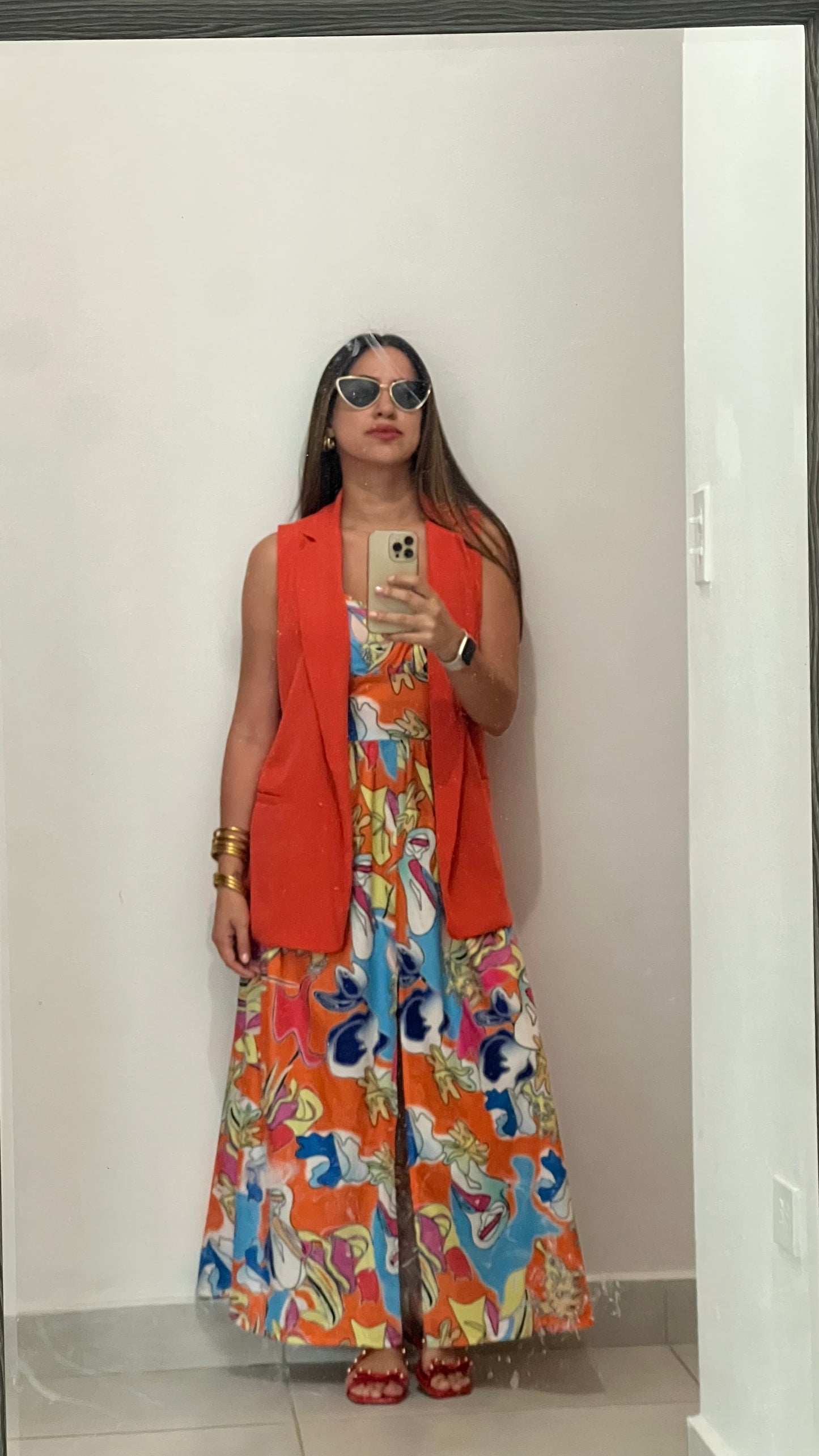 Tropical Orange Maxi Dress