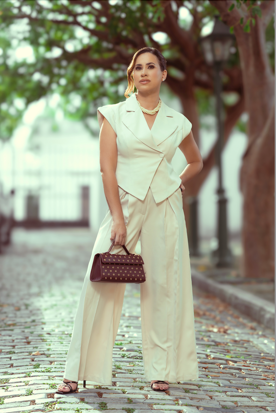 Sleeveless Blazer With Wide-leg Pants Set