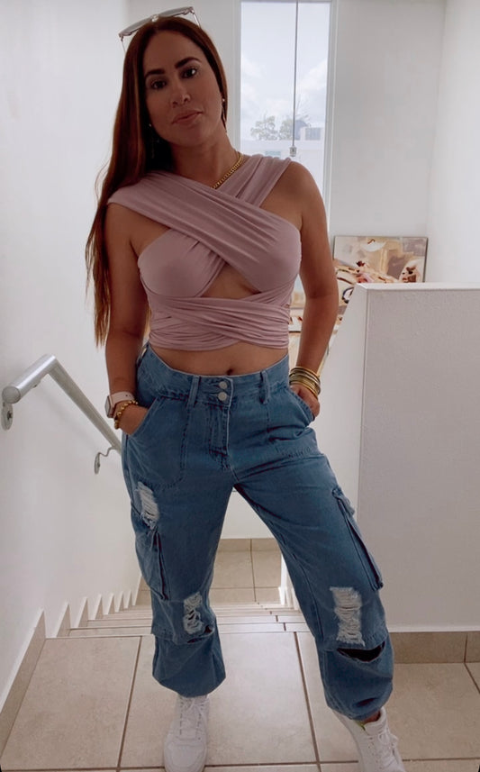 CONVERTIBLE SWEET LILA CROP TOP