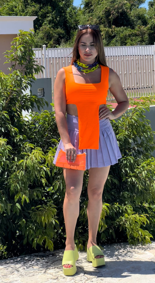 Cleavage Square Neck Crop Top