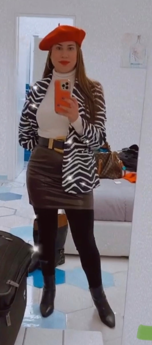 ZEBRA PRINT WOVEN BLAZER