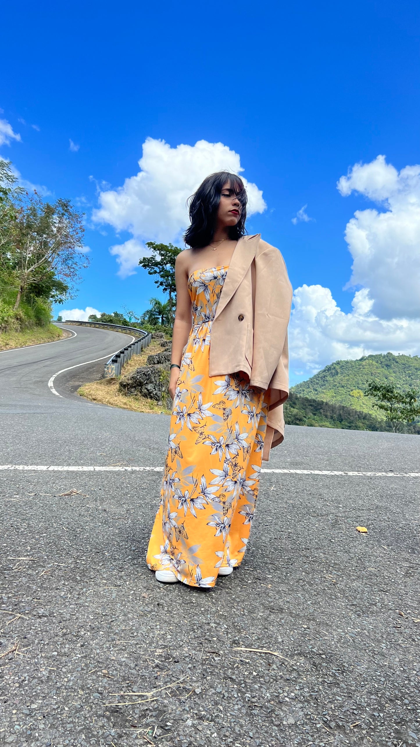 Yellow Summer Off Shoulder Maxi Dress
