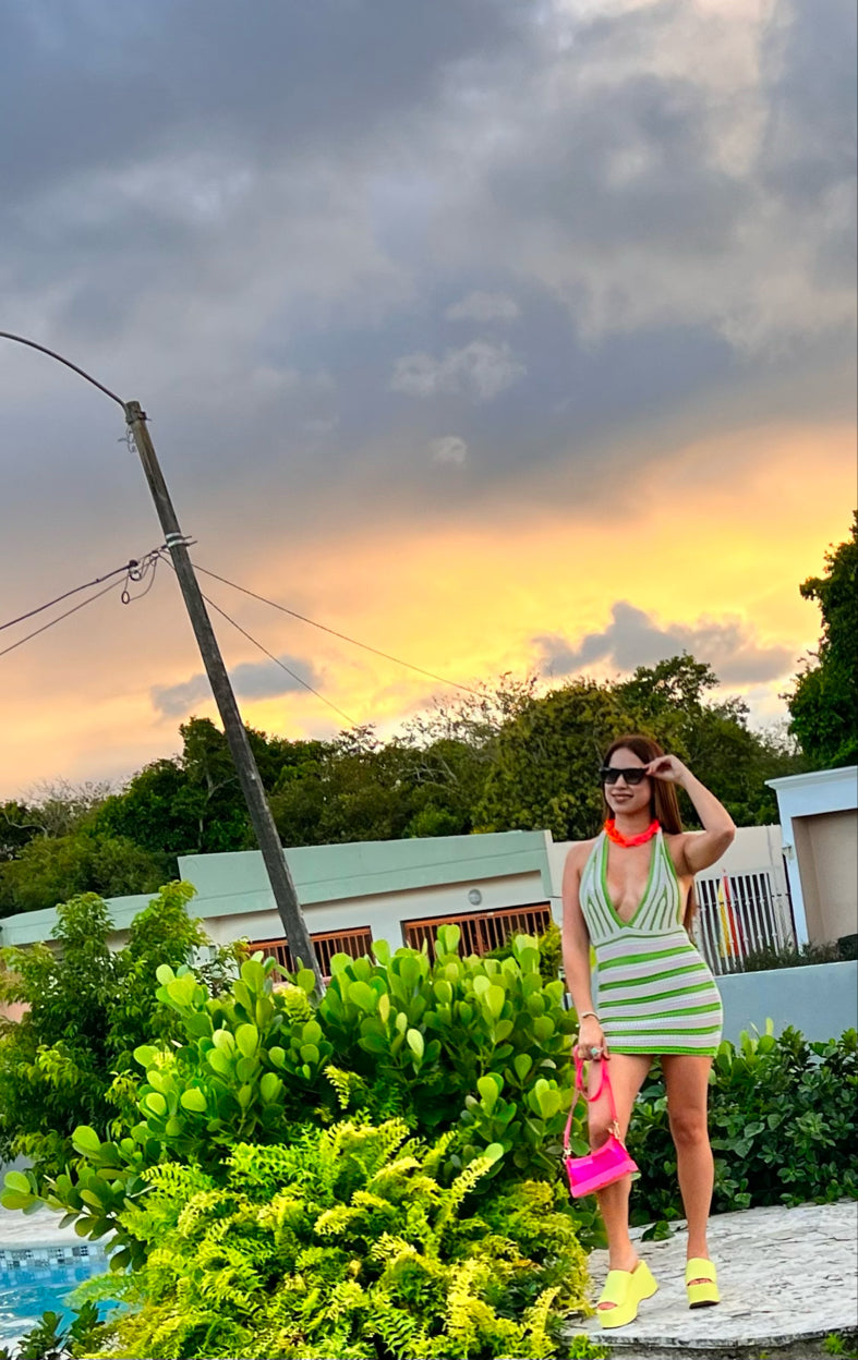 Knitted Color Block Dress
